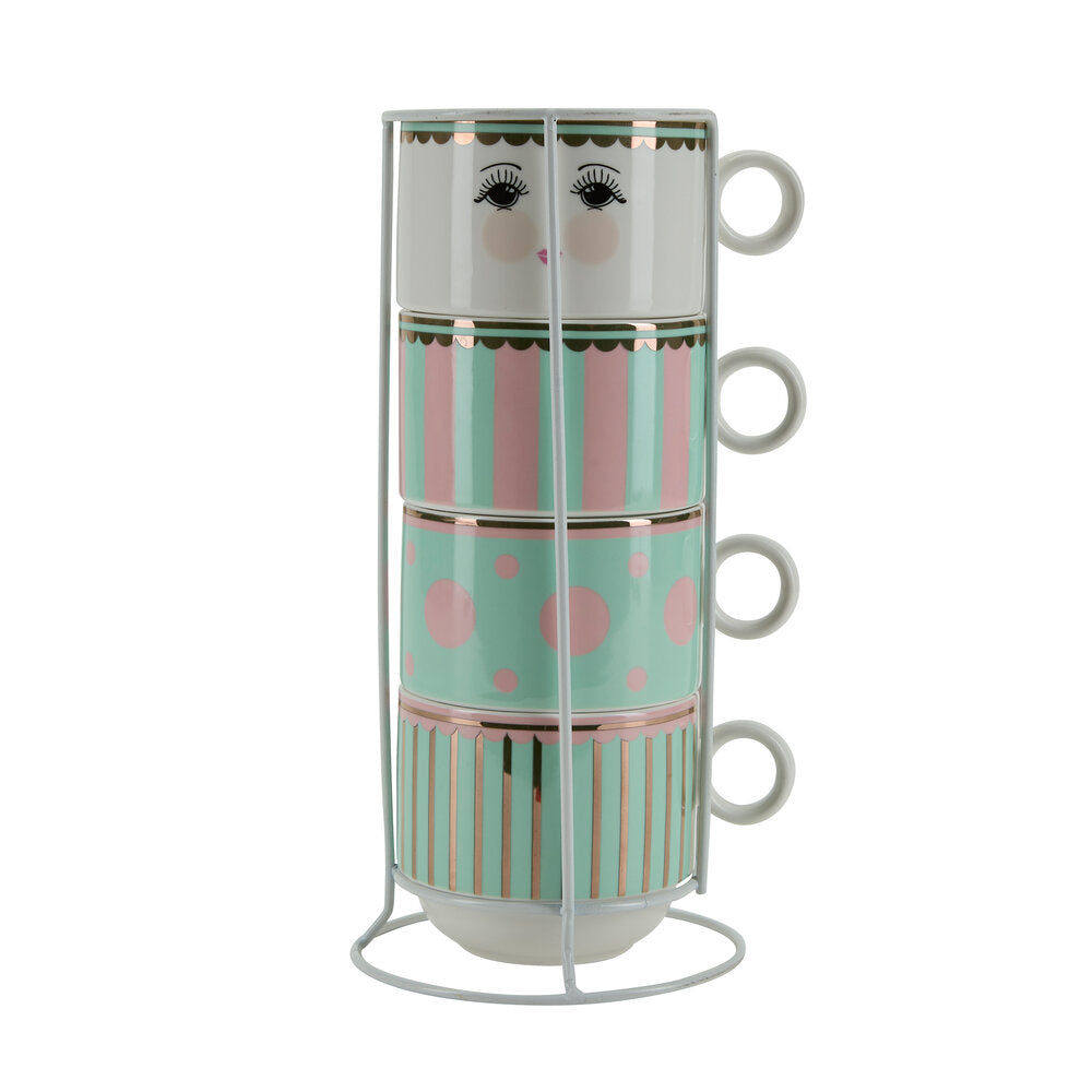 Kopper i stativ m/striber - 4 stk.